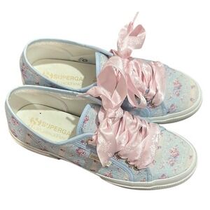 Superga Women's Floral Sneakers - Pink and Blue